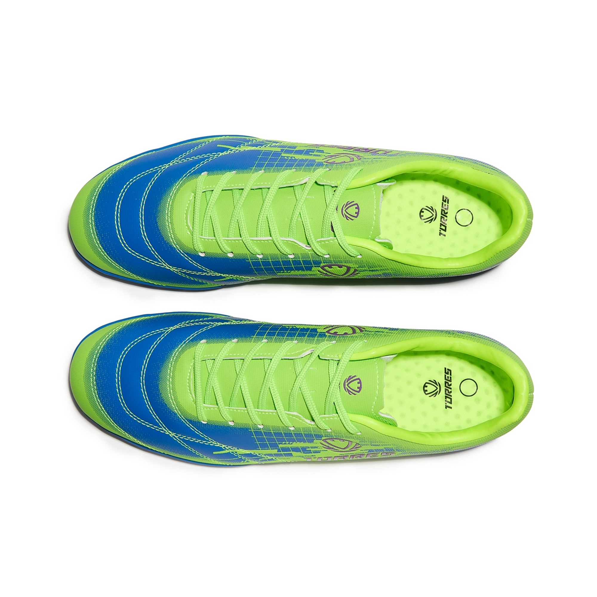 Бутсы футбольные (многошиповки) подростковые Torres COPA-J TS234237-350 салатово-синий 2000_2000
