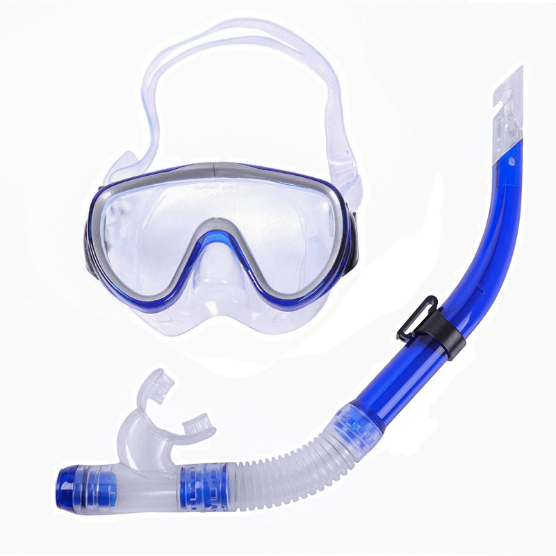 Купить Набор для плавания взрослый Sportex маска+трубка (ПВХ) E39224 синий,