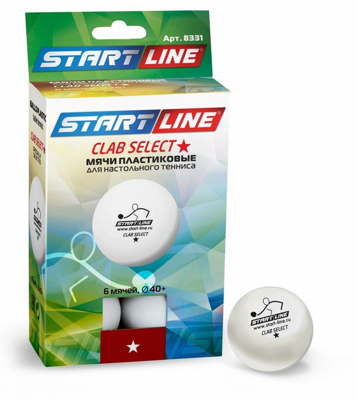 Мячи для настольного тенниса Start Line Club Select 1* 6шт