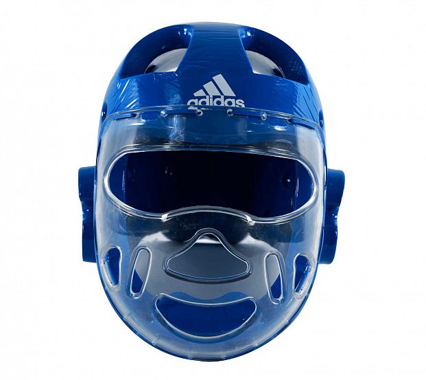 Шлем для тхэквондо с маской Adidas Head Guard Face Mask WT adiTHGM01 синий 621_553