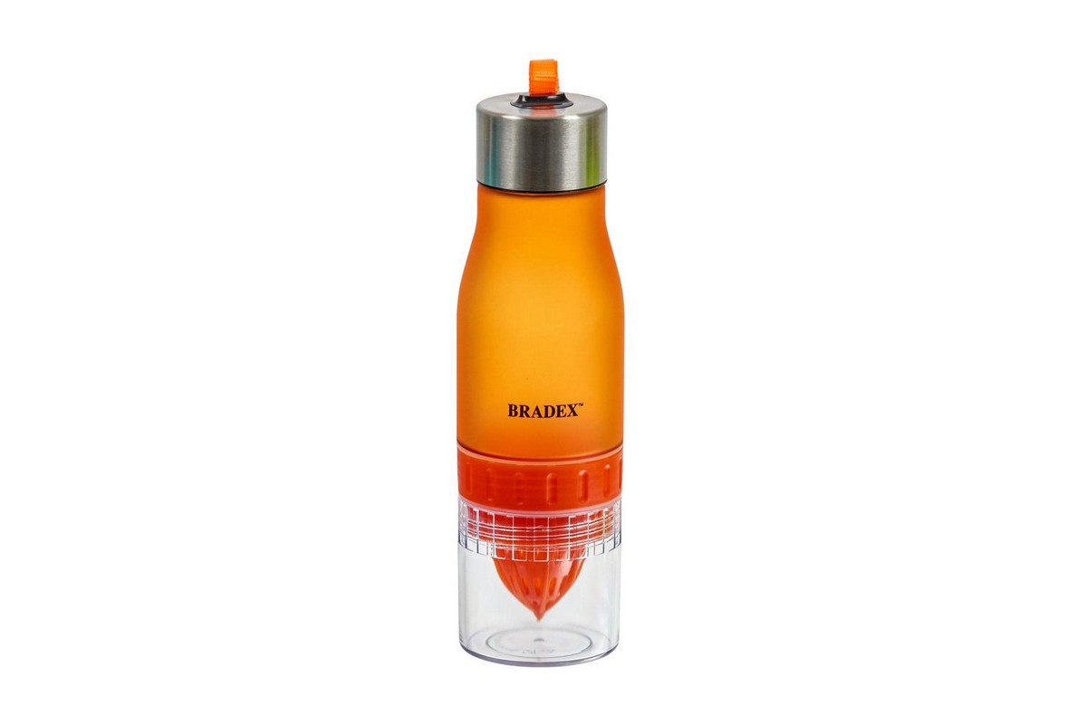 Купить Бутылка для воды с соковыжималкой, V0,6л Bradex SF 0519 оранжевый,