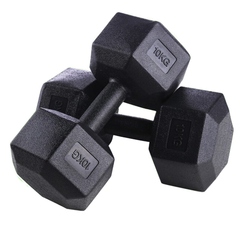 фото Набор из гексагональных гантелей 2х10кг (пластик/цемент) 20кг sportex cpd-20