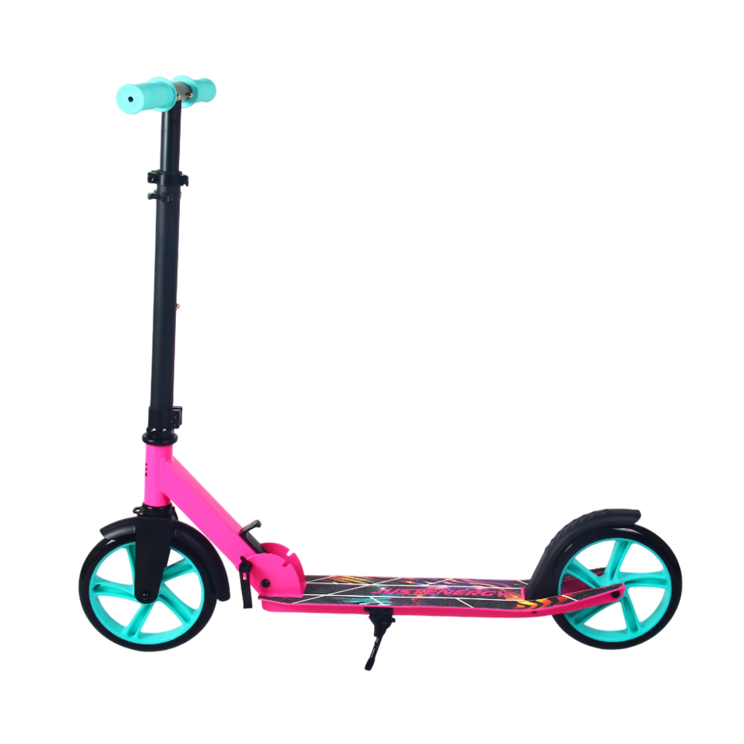 Самокат 200мм Justenergy JE-SA200-50 pink (фонарь и наклейка в подарок) 1500_1500