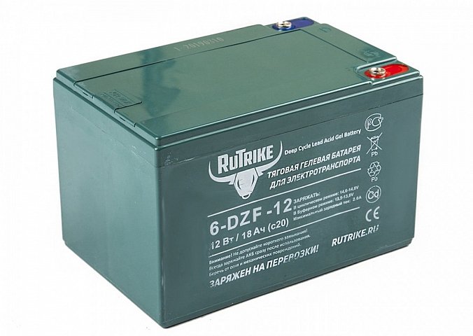 Тяговый гелевый аккумулятор RuTrike 6-DZF-12 (12V12A/H C2) 22833