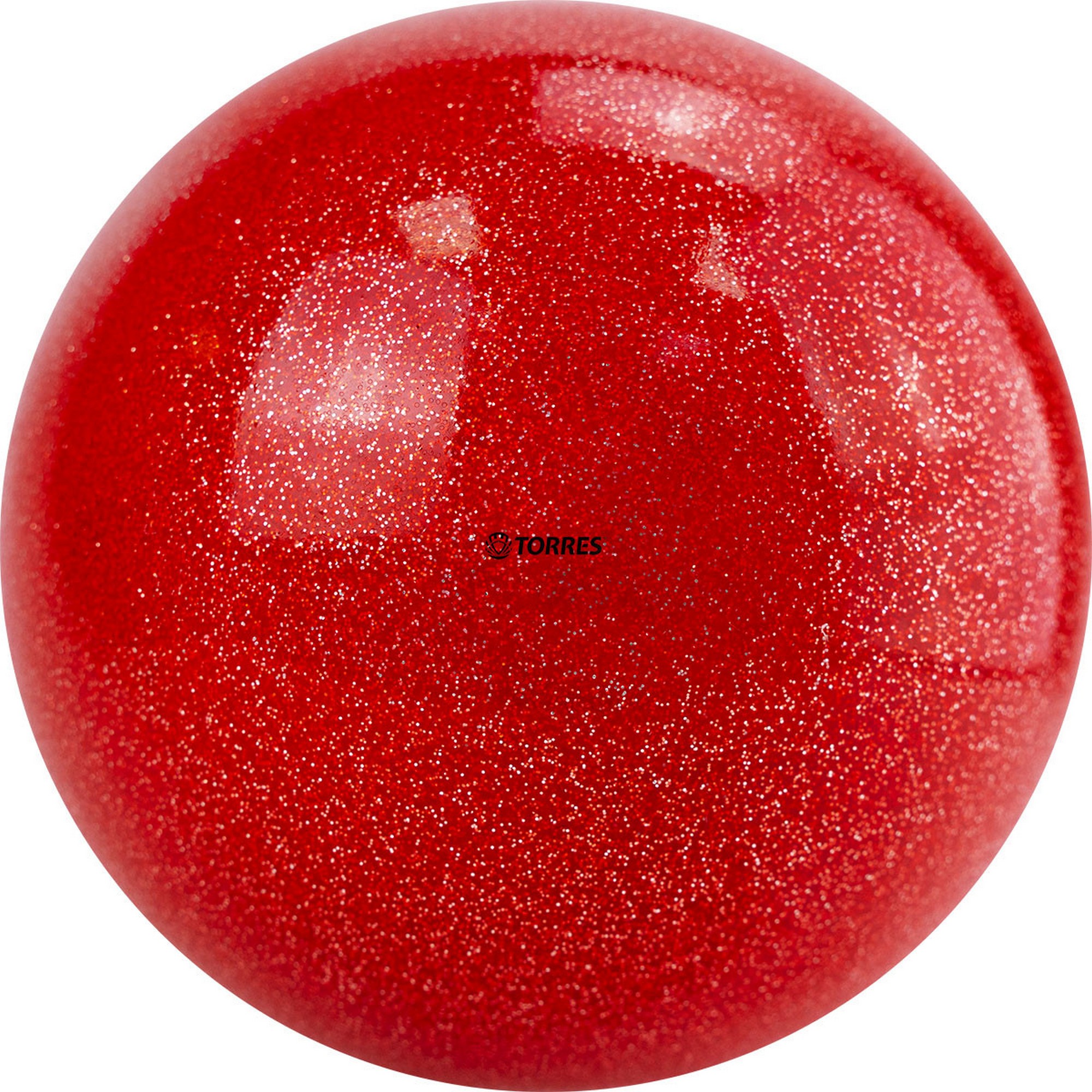 фото Мяч для художественной гимнастики d19см torres пвх agp-19-04 красный с блестками