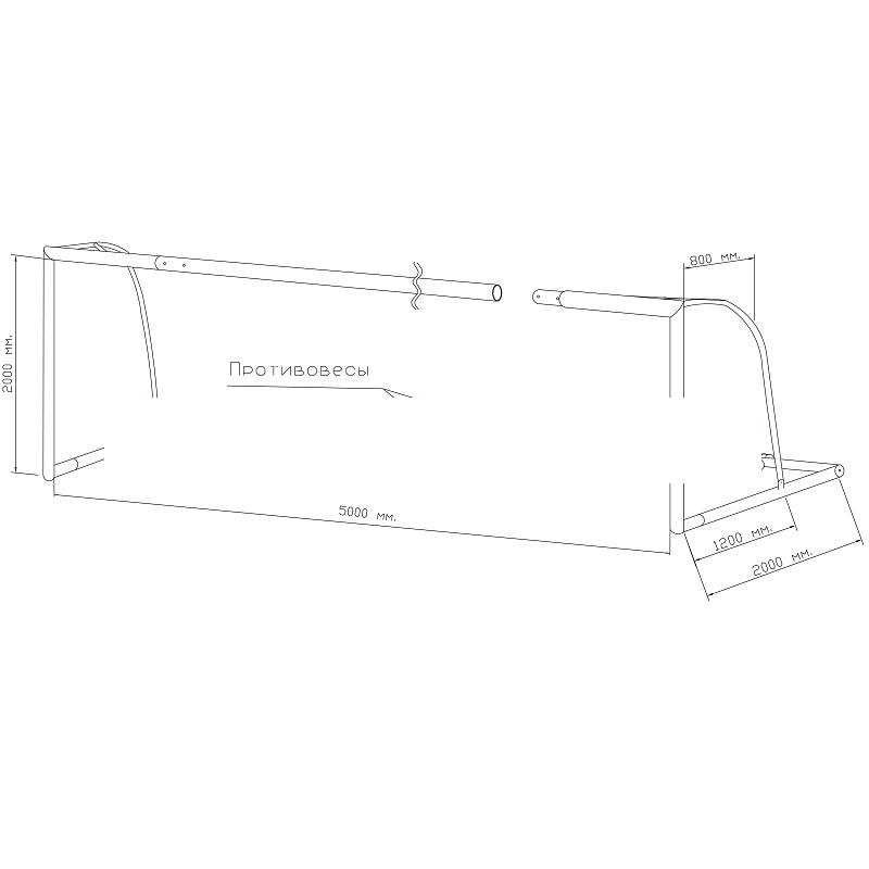 фото Ворота юниорфутбол 5х2м с противовесом, сталь, створ d89мм ст8032 пара ellada