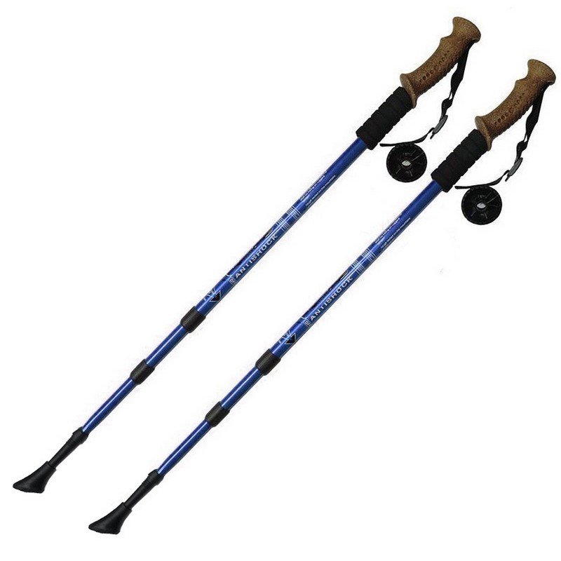 Купить Палки для скандинавской ходьбы Sportex телескопическая, 3-х секционная F18437 синий,