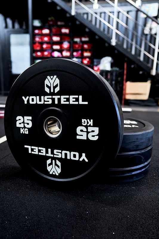 Диск EVO BUMPER PLATE 25кг YouSteel чёрный