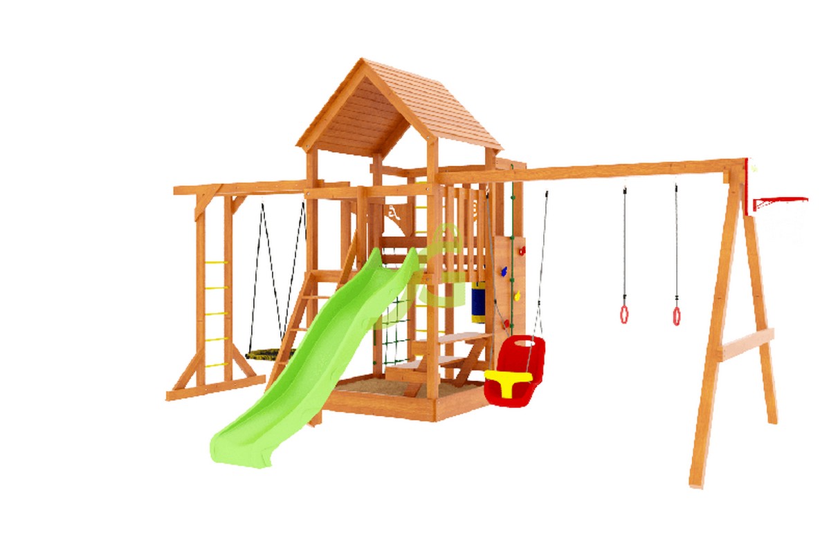 Детская площадка IgraGrad Крафт Pro 4 со скатом 2,2 м - фото 1