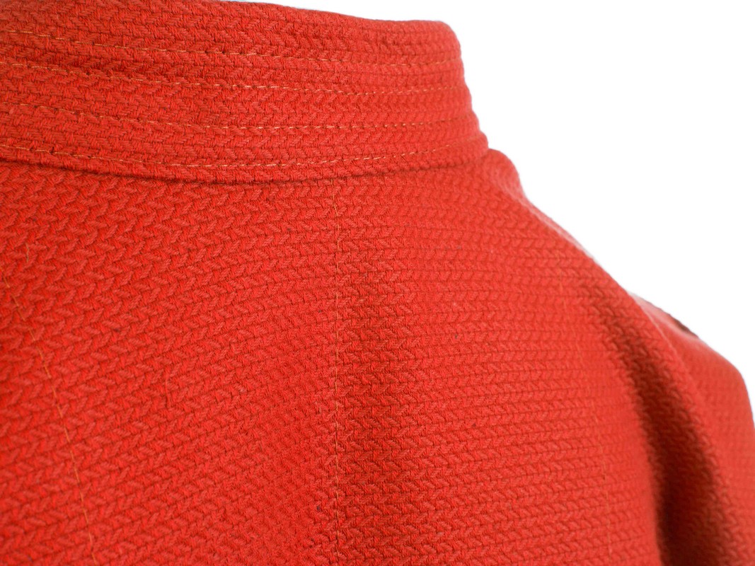 Комплект для Самбо (куртка, шорты трикотаж) плетенный, лицензионный, красный 1067_800