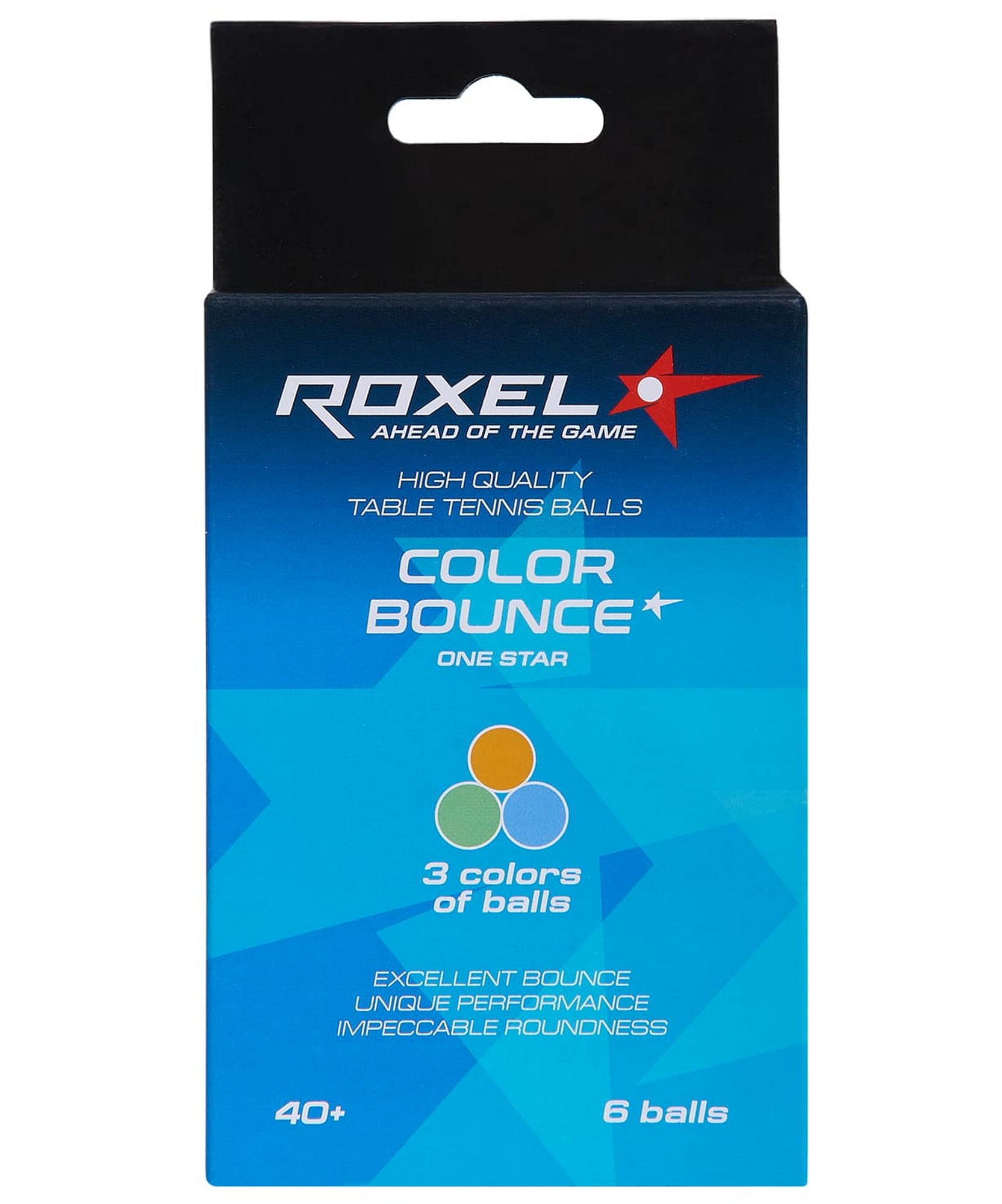 Мяч для настольного тенниса Roxel 1* Color Bounce, 6 шт 1664_2000