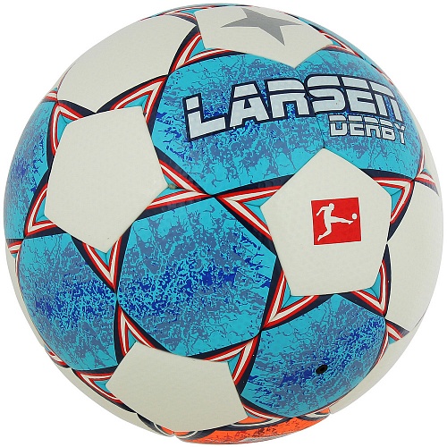 Мяч футбольный Larsen Derby White/Orange/Blue 500_500