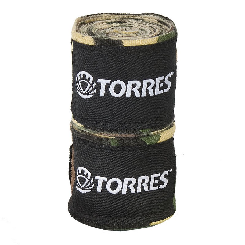 Купить Бинт боксерский эластичный Torres PRL62018CA, длина 2,5 м, ширина 5 см, 1 пара, хаки камуфляж,