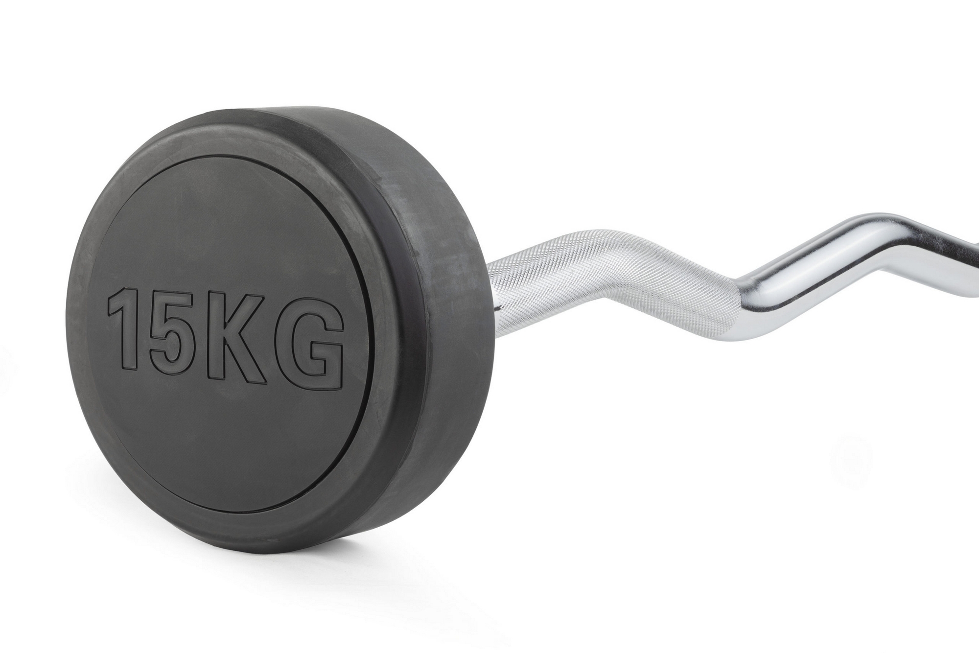 Штанга неразборная обрезиненная 15 кг. Изогнутый гриф VictoryFit VF-DX5150 2000_1334