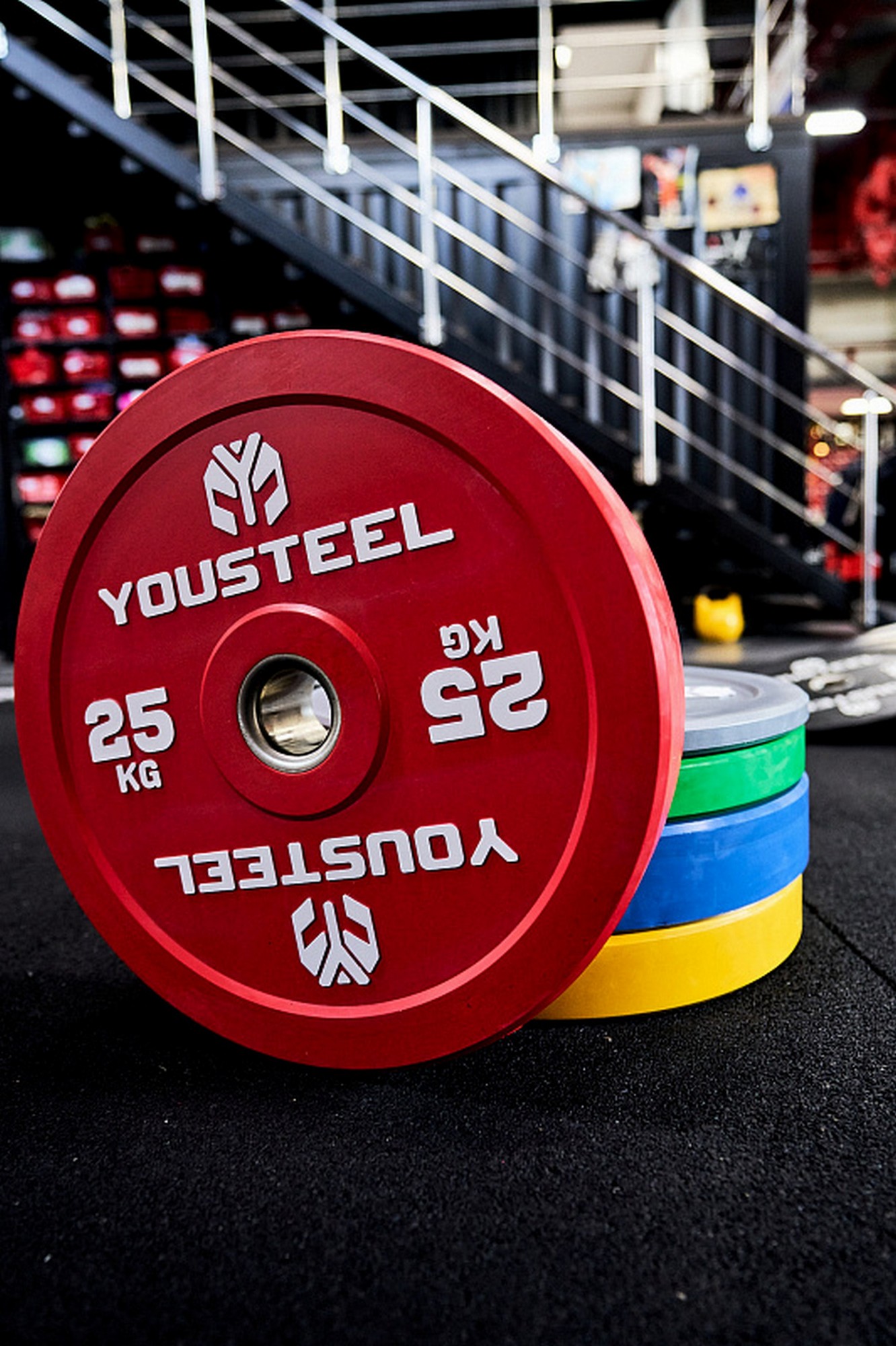 фото Диск 25кг yousteel evo bumper plate красный