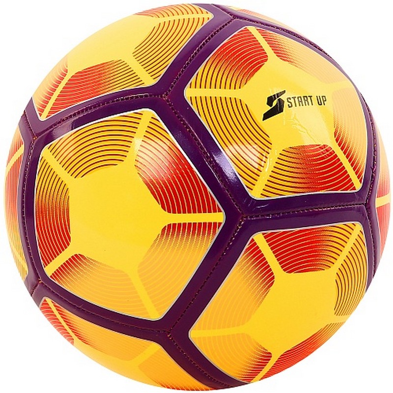 Купить Мяч футбольный для отдыха Start Up E5126 р.5 желтый-фиолетовый,