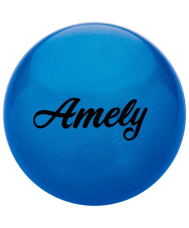 фото Мяч для художественной гимнастики amely d19см agb-102 синий, с блестками