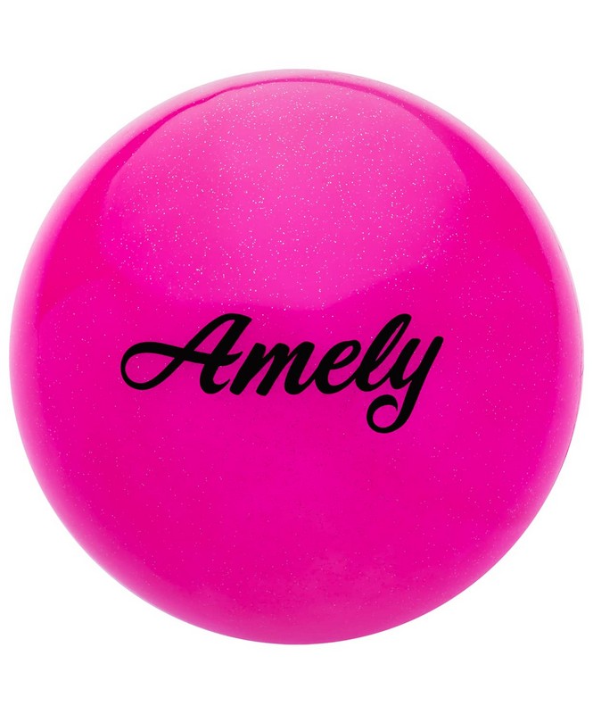 фото Мяч для художественной гимнастики amely d19см agb-102 розовый, с блестками