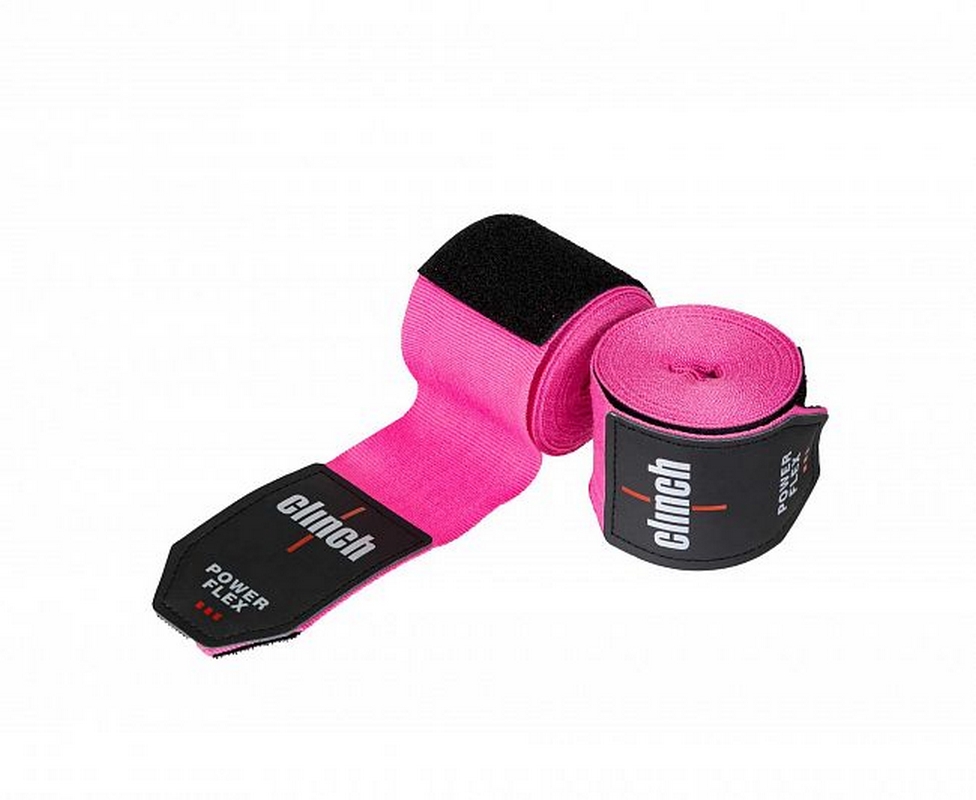 Бинты боксерские 350см Clinch Boxing Hand Wrap Power Flex C239 розовый 976_800