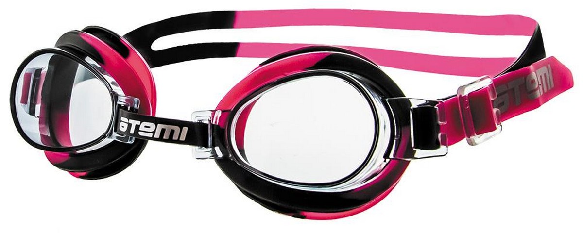 Купить Очки для плавания Atemi S303 черный-розовый,