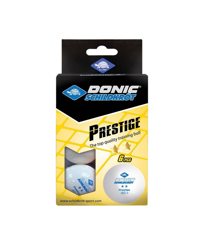 Мяч для настольного тенниса Donic 2* Prestige, 6 шт, белый,  - купить со скидкой