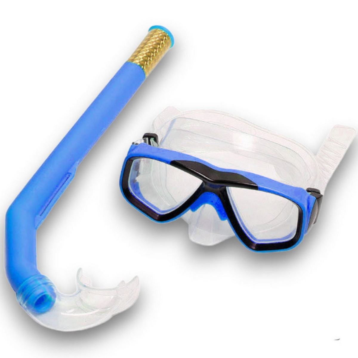 фото Набор для плавания детский sportex маска+трубка (пвх) e41216 синий