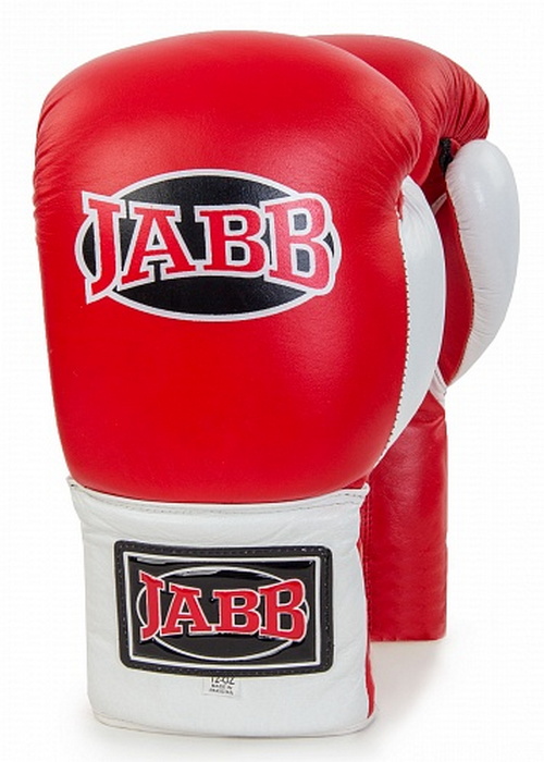 Боксерские перчатки Jabb JE-2000 красный/белый, 12 oz 500_700
