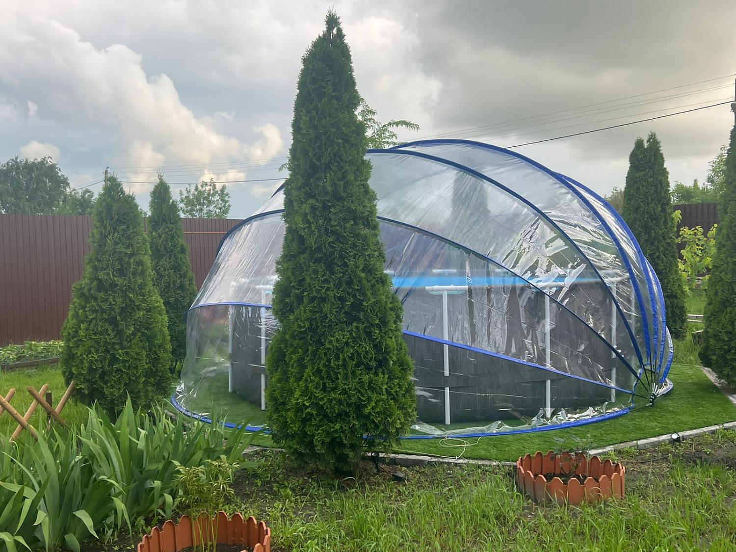 Круглый купольный тент павильон d500см Pool Tent для бассейнов и СПА PT500-B синий 1500_1125