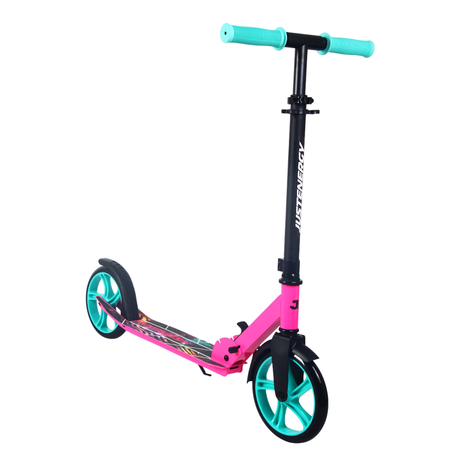 Самокат 200мм Justenergy JE-SA200-50 pink (фонарь и наклейка в подарок) 1500_1500