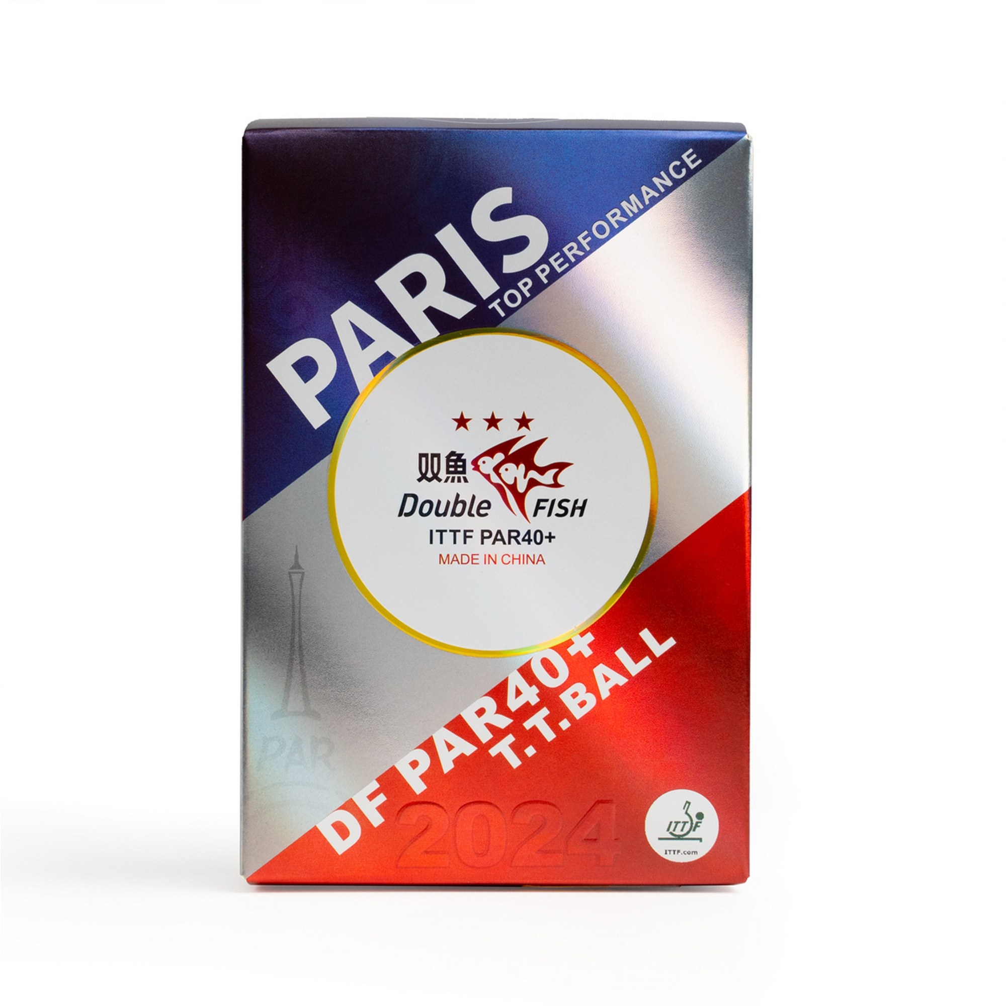 Мяч для настольного тенниса Double Fish Paris 2024 Olympic Games 3*** PAR40+ ITTF Approved, 6шт 2000_2000