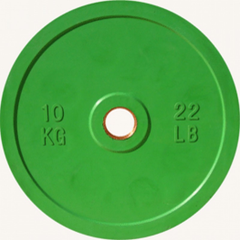 Диск обрезиненный 10кг Johns DR71025 - 10С зеленый,  - купить со скидкой