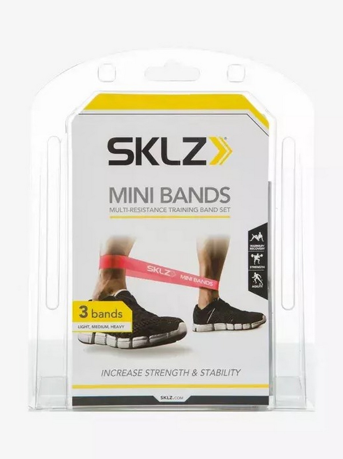 Желтые эластичные ленты сопротивления SKLZ Mini Bands Yellow, набор из 10 шт APD-M-YLW - фото 1
