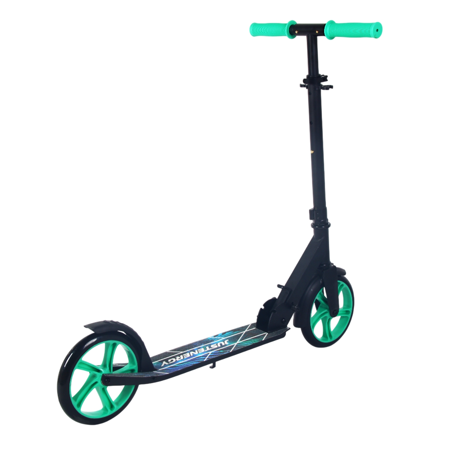 Самокат 200мм Justenergy JE-SA200-50 black (фонарь и наклейка в подарок) 1500_1500