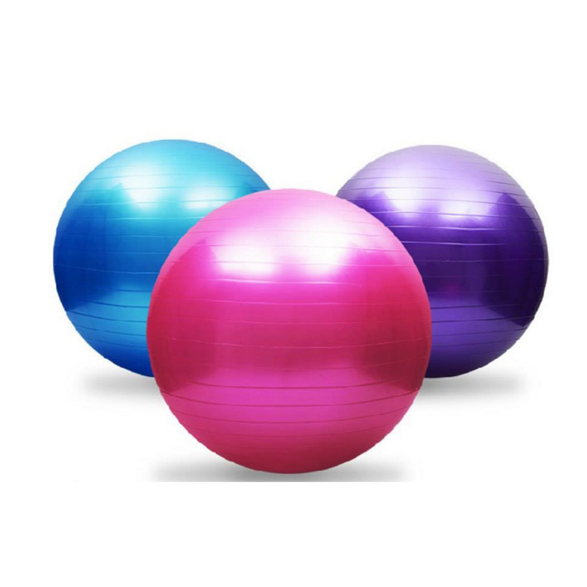 Мяч для аэробики d75 см FitOn YB-3 розовый, насос в комплекте 2000_2000