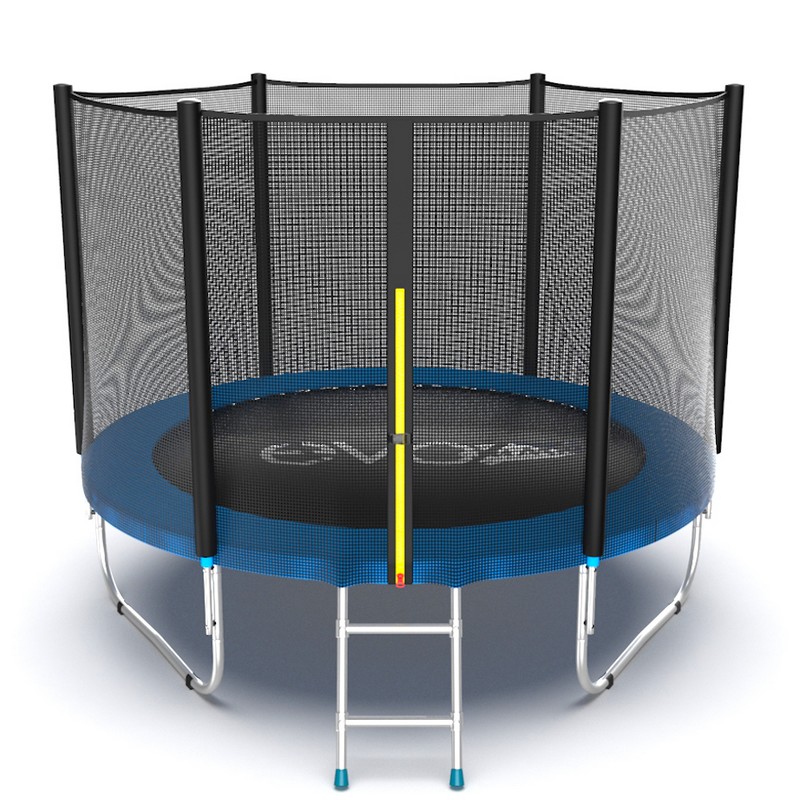 фото Батут с внешней сеткой и лестницей evo jump external 8ft, синий