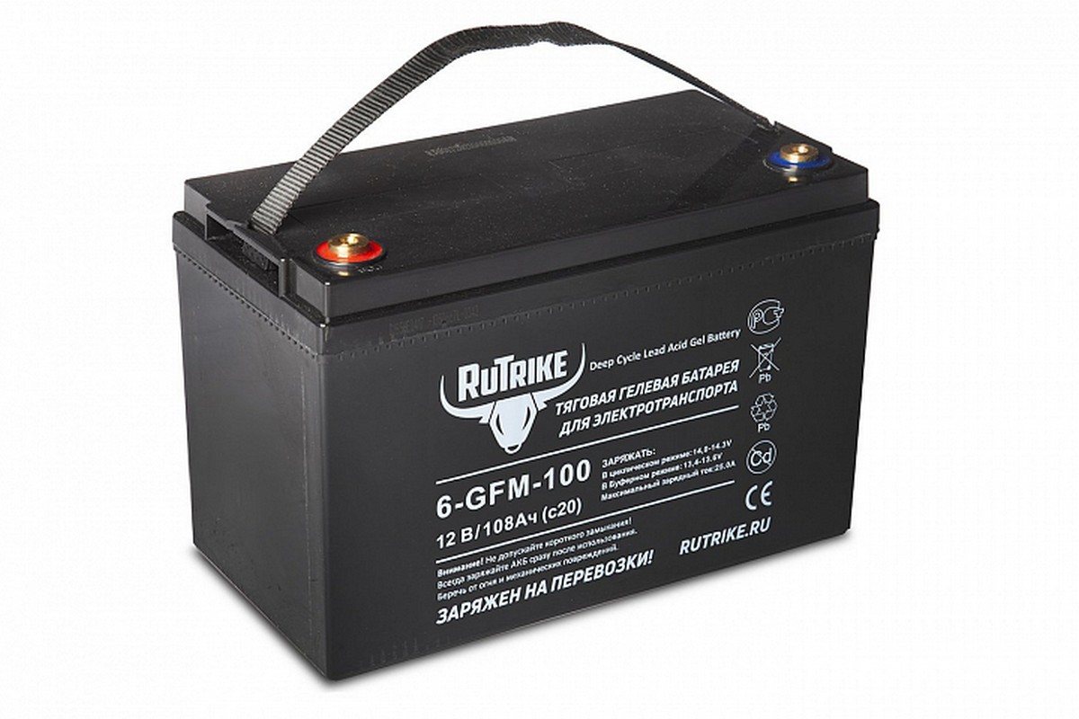 Тяговый аккумулятор RuTrike 6-GFM-100 (12V108A/H C20) 23280