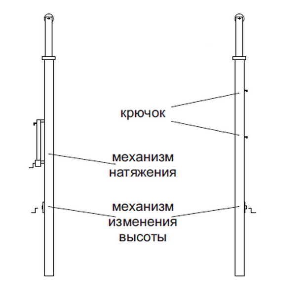 Волейбольный столб чертеж