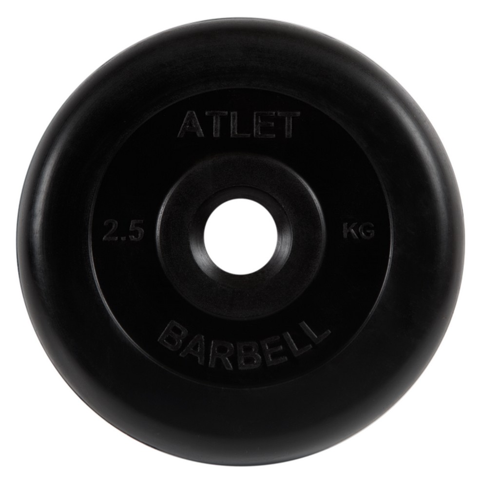 Диск обрезиненный d26мм MB Barbell MB-Atlet26 2,5кг черный - фото 1