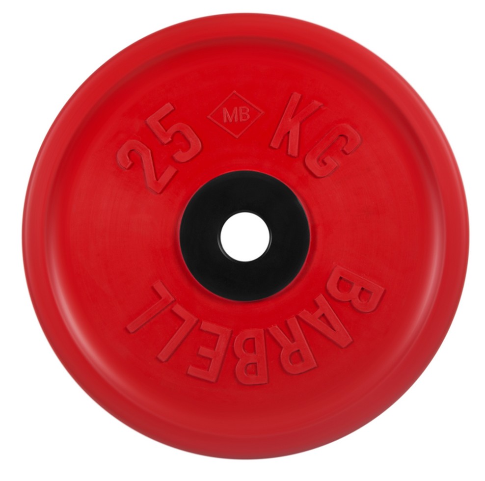 фото Диск олимпийский d51мм евро-классик mb barbell mb-pltce-25 25 кг красный