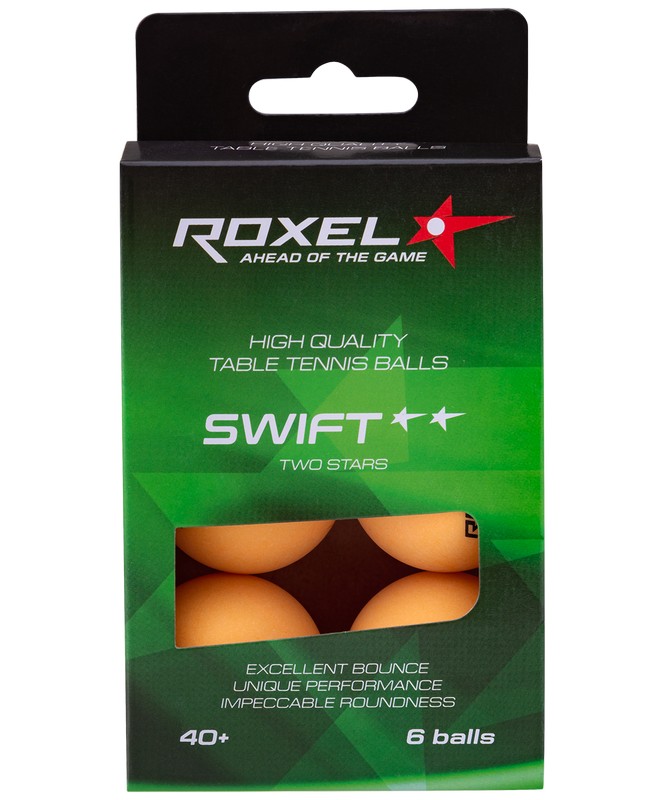 Купить Мячи для настольного тенниса Roxel 2* Swift, 6 шт, оранжевый,