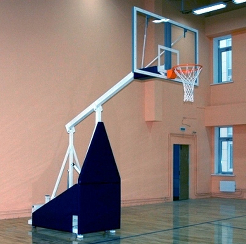 Стойка баскетбольная игровая мобильная складная с гидромеханизмом Atlet вынос 165 см, с противовесами IMP-A18L