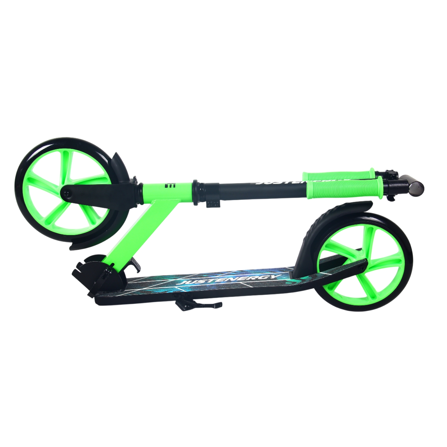 Самокат 200мм Justenergy JE-SA200-50 green (фонарь и наклейка в подарок) 1500_1500