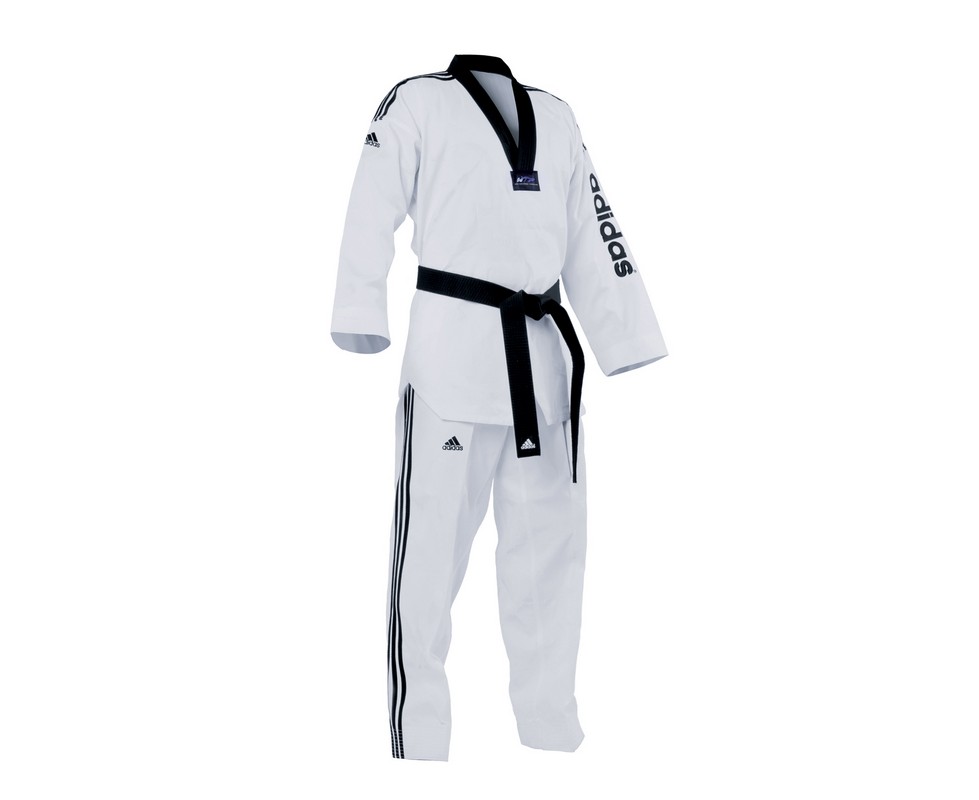 Добок для тхэквондо Adidas WTF Adi-SuperMaster 2 белый с черным воротником