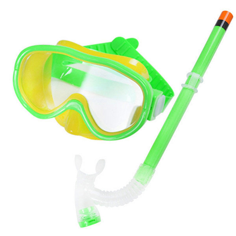 фото Набор для плавания маска+трубка sportex e33114-2 зеленый, (пвх)