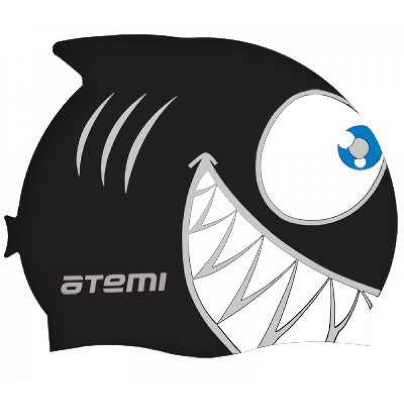 Шапочка для плавания Atemi FC202 рыбка, черный