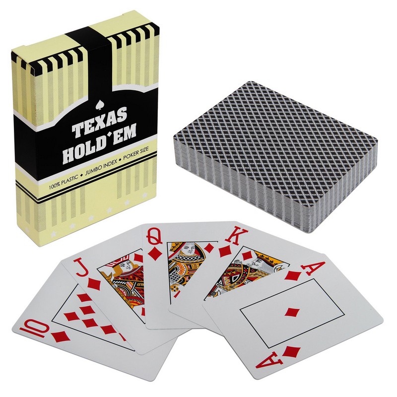 Карты игральные Texas Hold'em 09820 покерные, черная рубашка 800_800