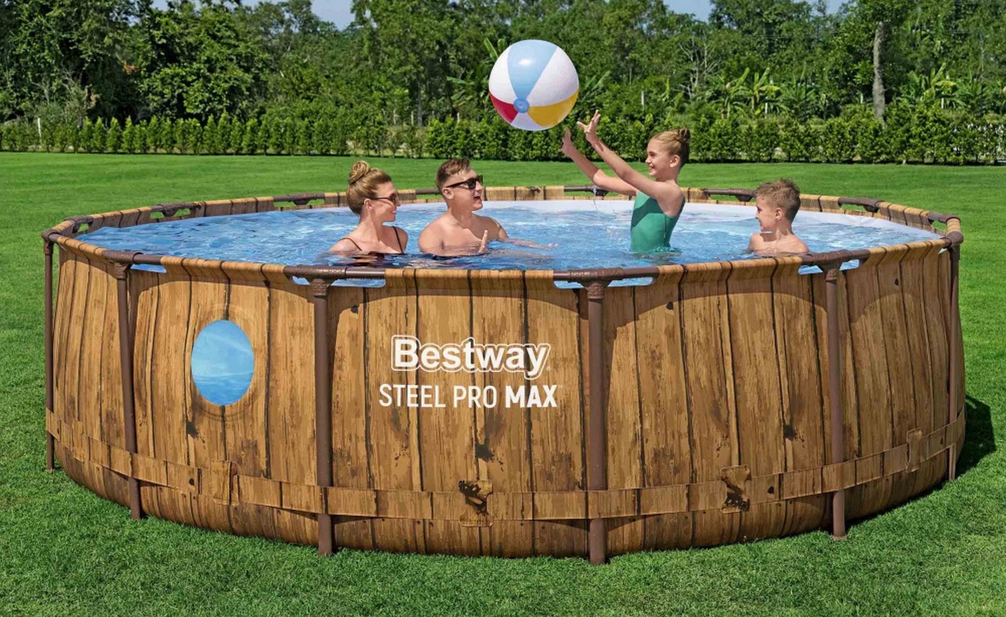 Каркасный бассейн 427х107см, фильтр-насос, лестница, тент Bestway Splashview Pool 561JM 2000_1228