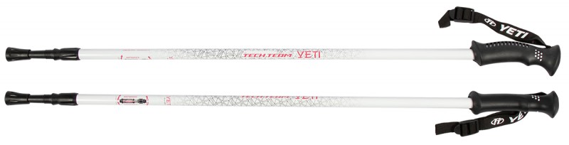 Палки для ходьбы треккинговые раздвижные с резиновой ручкой 115-135 см Techteam TT YETI NN009014 white - фото 1