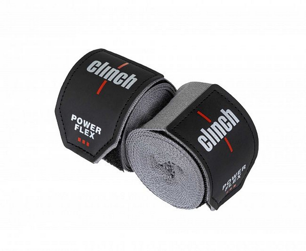 Бинты боксерские 350см Clinch Boxing Hand Wrap Power Flex C239 серый 976_800
