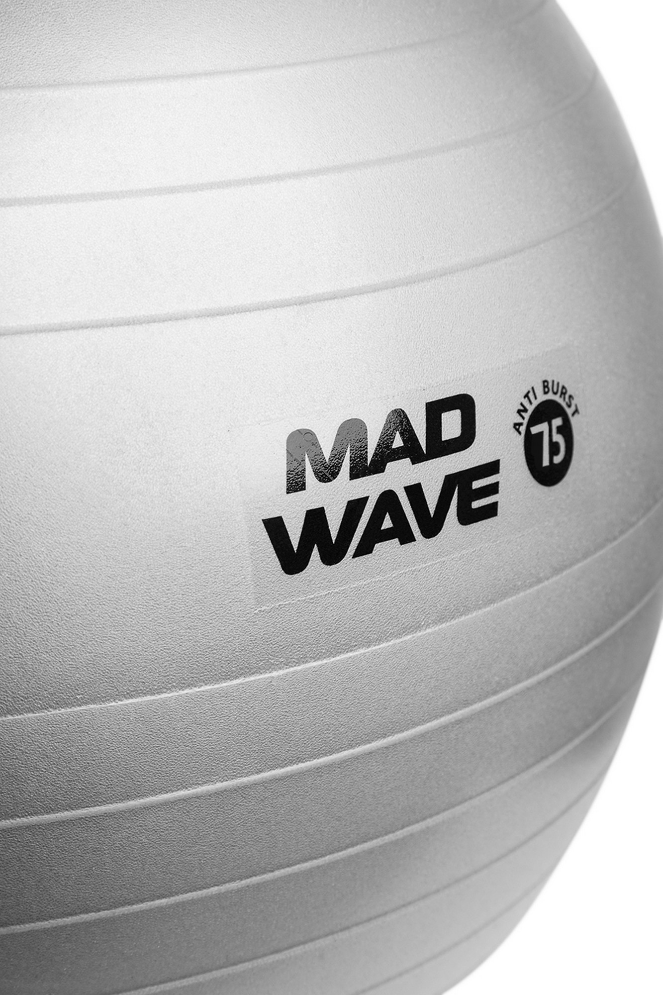 Мяч для фитнеса 75см Mad Wave Anti Burst GYM Ball M1310 01 3 12W серебро 1333_2000